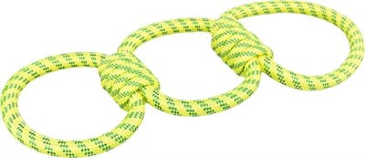 Trixie Aquatoy Touw Trekspeeltje Ringen Polyester Geel / Groen - Best4pets.nl