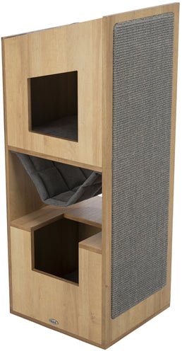 Trixie Citystyle Cat Tower Bruin / Grijs - Best4pets.nl