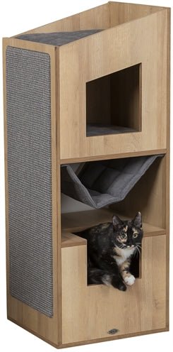 Trixie Citystyle Cat Tower Bruin / Grijs - Best4pets.nl