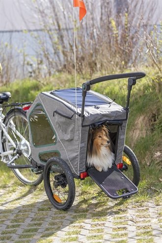 Trixie Fietskar Grijs / Salie - Best4pets.nl