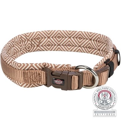 Trixie Halsband Hond Boho Extra Breed Met Ruit Karamel - Best4pets.nl