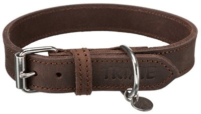 Trixie Halsband Hond Rustic Vetleer Donkerbruin - Best4pets.nl