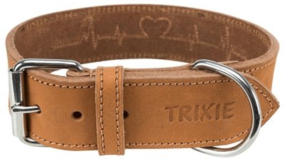 Trixie Halsband Hond Rustic Vetleer Heartbeat Bruin - Best4pets.nl