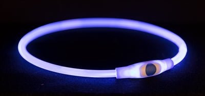 Trixie Halsband Usb Flash Light Lichtgevend Oplaadbaar Tpu Blauw - Best4pets.nl