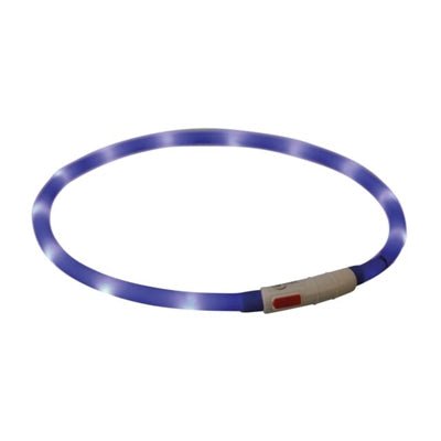 Trixie Halsband Usb Siliconen Lichtgevend Oplaadbaar Royal Blauw 70X1 CM - Best4pets.nl