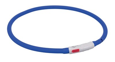 Trixie Halsband Usb Siliconen Lichtgevend Oplaadbaar Royal Blauw 70X1 CM - Best4pets.nl