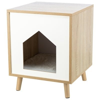 Trixie Kattenmand Huis Isa Houtlook Lichtbruin / Wit - Best4pets.nl