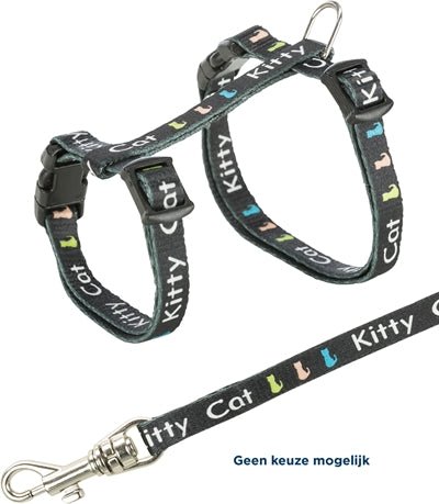 Trixie Kittentuig Junior Met Riem Kitty Cat Assorti 21 - 33X0,8 CM / 120 CM - Best4pets.nl