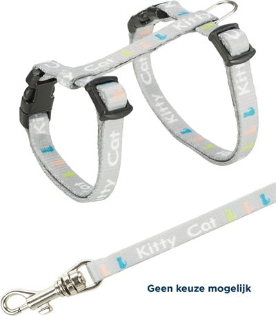 Trixie Kittentuig Junior Met Riem Kitty Cat Assorti 21 - 33X0,8 CM / 120 CM - Best4pets.nl