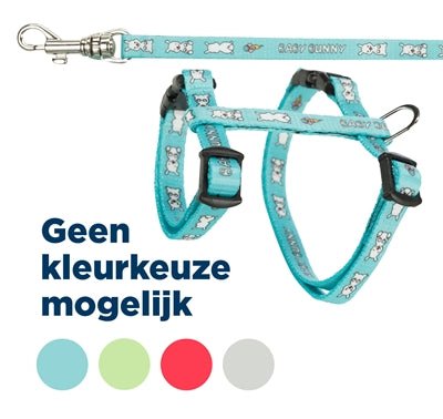 Trixie Konijnentuig Met Riem Baby Bunny Assorti 20 - 33X0,8+125 CM - Best4pets.nl