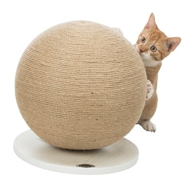 Trixie Krabpaal Bal Op Voet Jute / Hout 29X29X31 CM - Best4pets.nl