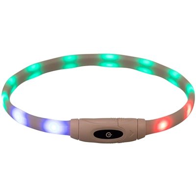 Trixie Lichtgevende Halsband Hond Usb Siliconen Oplaadbaar Meerkleurig - Best4pets.nl