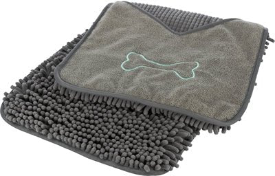 Trixie Microvezel Handdoek Met Insteekzakken Grijs 78X32 CM - Best4pets.nl