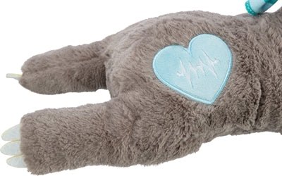 Trixie Pluche Luiaard Grijs Met Heartbeat Voor Puppy - Best4pets.nl