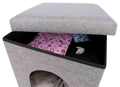 Trixie Poef Kattenmand Relax - Iglo Alois Grijs 40X40X38 CM - Best4pets.nl