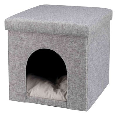 Trixie Poef Kattenmand Relax - Iglo Alois Grijs 40X40X38 CM - Best4pets.nl