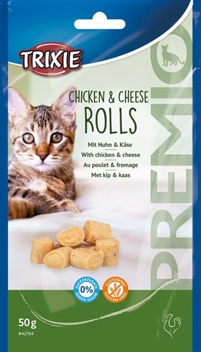 Trixie Premio Kip & Kaas Rolletjes Voor Katten Glutenvrij - Best4pets.nl