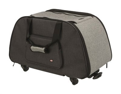 Trixie Reismand Trolley Zwart / Lichtgrijs 67X34X43 CM - Best4pets.nl