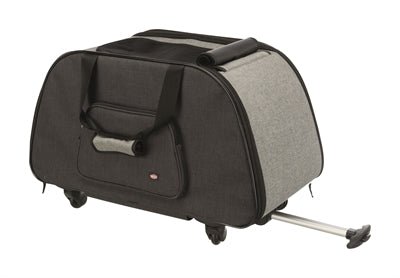 Trixie Reismand Trolley Zwart / Lichtgrijs 67X34X43 CM - Best4pets.nl