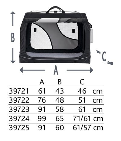 Trixie Reismand Vario Zwart / Grijs - Best4pets.nl