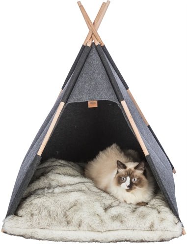 Trixie Schuilplaats Tipi Vilt Antraciet 70X70X70 CM - Best4pets.nl