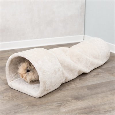 Trixie Speeltunnel Konijn / Cavia Pluche Beige 80X27X21 CM - Best4pets.nl