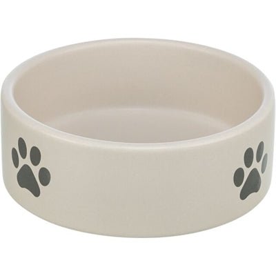 Trixie Voerbak / Drinkbak Hond Pootmotief Keramiek Lichtgrijs / Grijs - Best4pets.nl