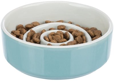 Trixie Voerbak Slowfeeding Keramiek Grijs / Blauw - Best4pets.nl