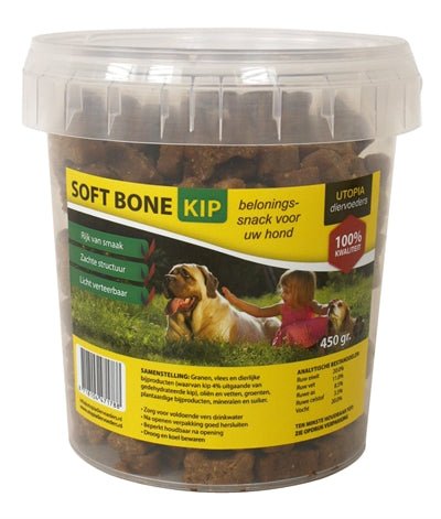 Utopia Diertotaal Soft Bones Kip 450 GR - Best4pets.nl