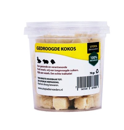 Utopia Gedroogde Kokos 70 GR - Best4pets.nl