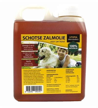 Utopia Schotse Zalmolie Naturel 1 LTR - Best4pets.nl