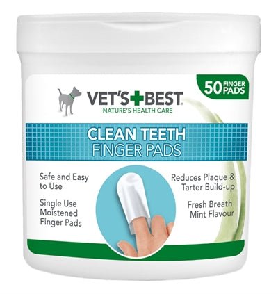 Vets Best Clean Teeth Finger Pads 50 ST - Best4pets.nl