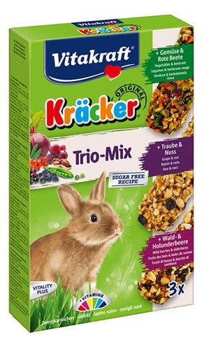 Vitakraft Dwergkonijn Krackers Noot/Bosvruchten/Groenten 3 IN 1 - Best4pets.nl