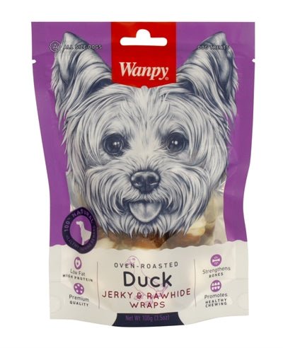 Wanpy Oven - Roasted Duck Jerky / Rawhide Wraps 100 GR - Best4pets.nl