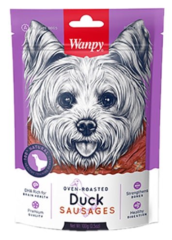 Wanpy Oven - Roasted Duck Sausages 100 GR - Best4pets.nl