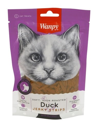 Wanpy Soft Oven - Roasted Duck Jerky Strips 80 GR - Best4pets.nl