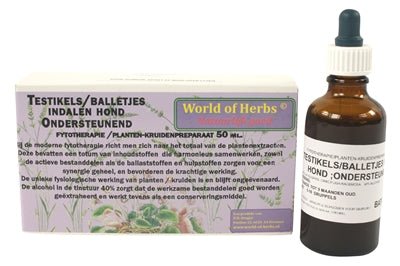 World Of Herbs Fytotherapie Testikel / Balletjes Indalen Hond 50 ML - Best4pets.nl