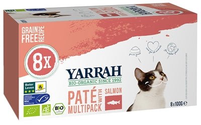 Yarrah Cat Alu Pate Multipack Salmon 8X100 GR - Best4pets.nl