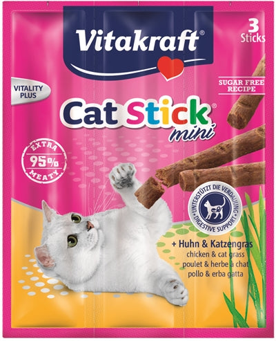 Vitakraft Cat-Stick Mini Kip / Kattengras 3 ST Default Title