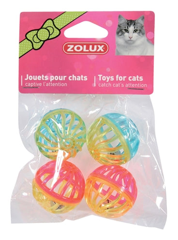 Zolux Kattenspeelgoed Bal Met Bel Assorti 4 CM 4 ST (383759)