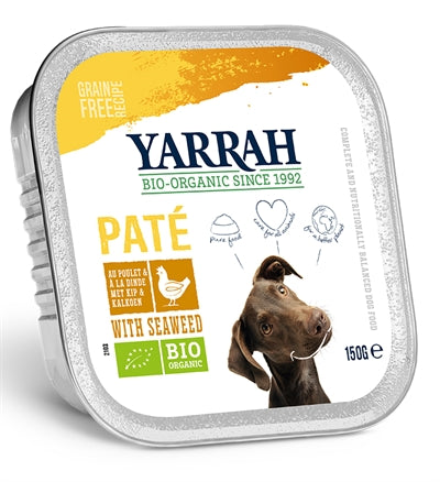 Yarrah Dog Alu Pate Kip / Zeewier Graanvrij 12X150 GR Default Title