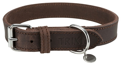 Trixie Halsband Hond Rustic Vetleer Donkerbruin 42-48X2,5 CM (402862)