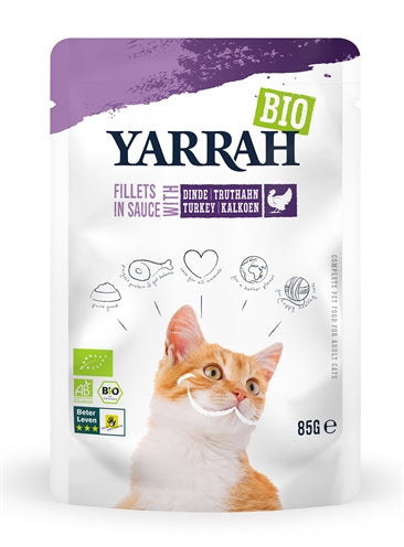 Yarrah Cat Biologische Filets Met Kalkoen In Saus 14X85 GR Default Title